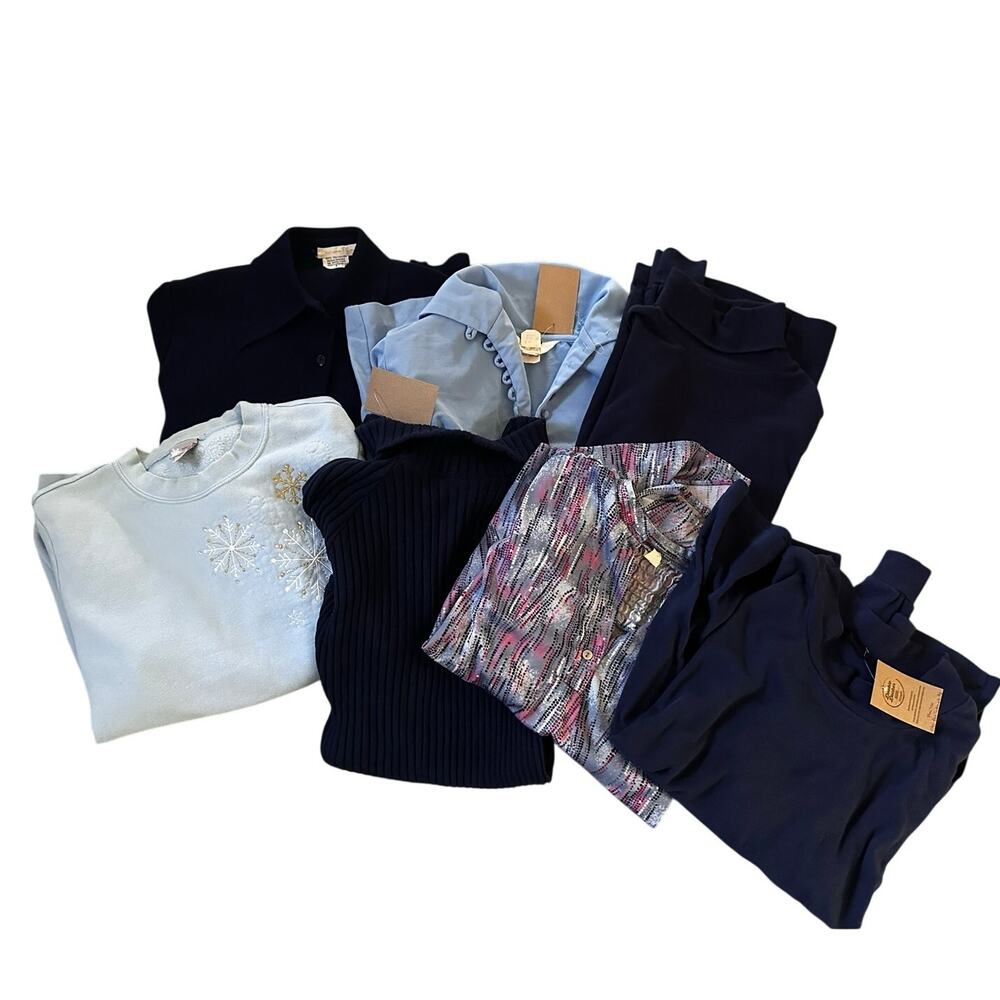 7 Piece Lot - Winter Blues Vintage Women’s Tops